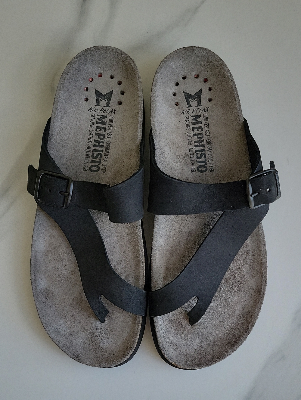 Mephisto Helen Plus Black Nubuck Leather Sandals